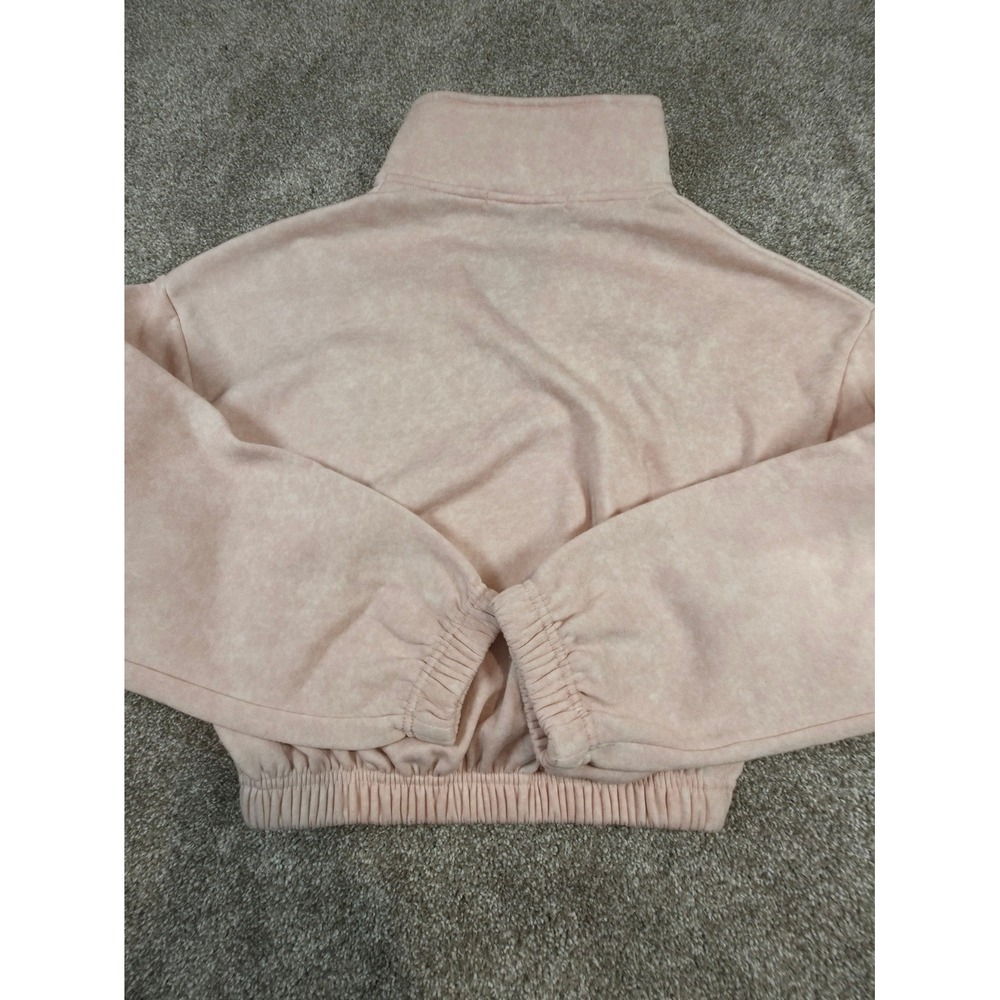 Celebrity Pink Womens Pink Daisy Embroidered Quarter Zip Cropped Fleece Pullover - Picture 11 of 14